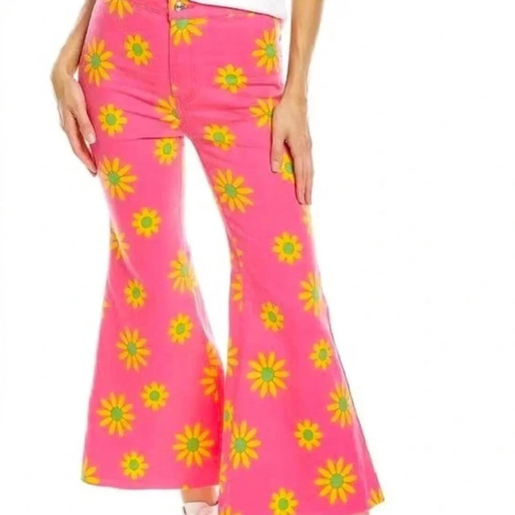 Free People Youthquake Printed Crop Flare Jeans - Picture 1 of 2